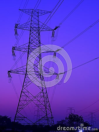 Electricity Pylon or High Tension Tower Editorial Stock Photo