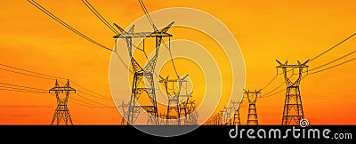 Electricity pylons Stock Photo