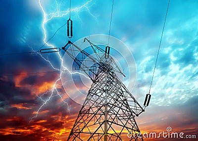 Electricity Towers Stock Photo