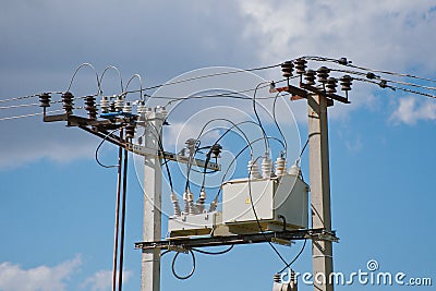 Electricity transformer Stock Photo