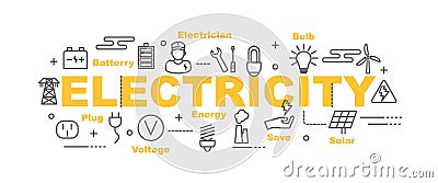 Electricity vector banner Vector Illustration