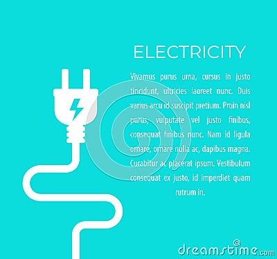 Electricity vector illustration with electric plug Vector Illustration