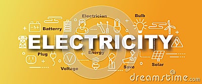 Electricity vector trendy banner Vector Illustration