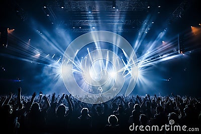 Electrifying atmosphere of a concert venue. Generative AI Stock Photo