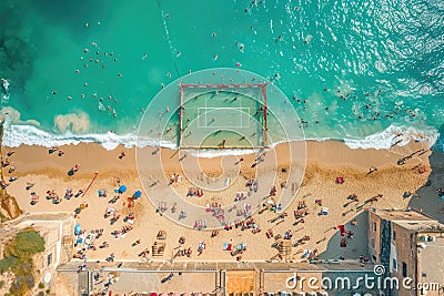 Electrifying Beach Volleyball Stock Photo