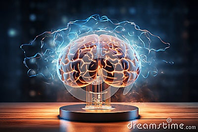 Electrifying Brainstem Pulsations. AI Stock Photo