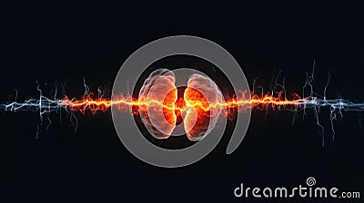 Electrifying neural connection: visualizing brainwave activity in stunning symmetry Stock Photo