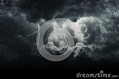 Electrifying Storm cloud bolt mockup. Generate Ai Stock Photo
