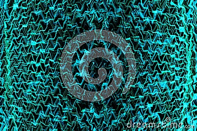 Electro: Artistic blue aqua pattern on black Stock Photo