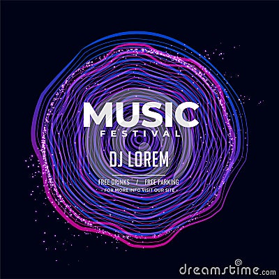 Electro music flyer design background Vector Illustration