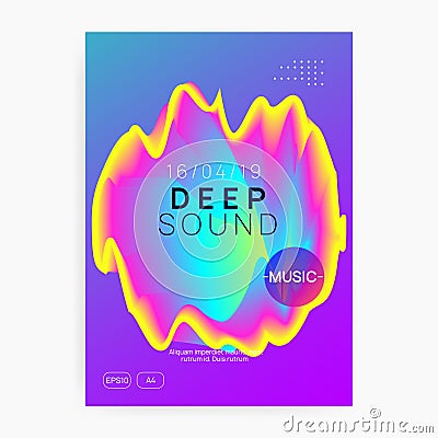 Electro Poster. Bright Effect For Invitation. Indie Trance Party Vector Illustration