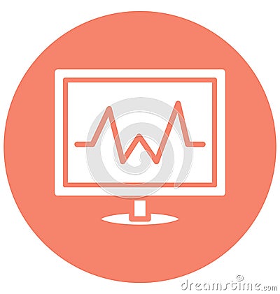 Electrocardiogram Isolated Vector icon that can easily modify or edit Vector Illustration