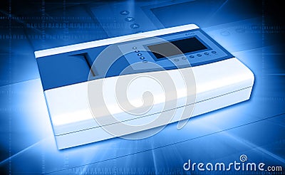 Electrocardiograph machine with ECG Cartoon Illustration