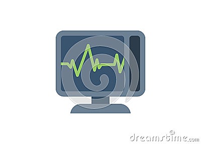 Electrocardiograph monitor. Simple flat illustration. Vector Illustration