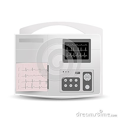 Electrocardiographic patient monitoring - medical device Vector Illustration