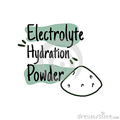 Electrolyte hydration powder, product label Vector Illustration