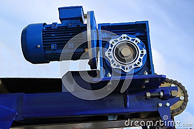 Electromechanical drive of the conveyor belt. Stock Photo