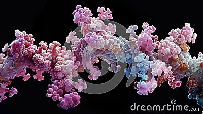 Electron micrograph of a eukaryotic rie highlighting the presence of both small and large subunits composed of rRNA and Stock Photo