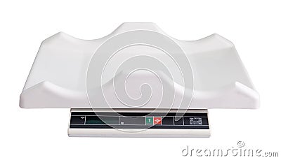 Electronic baby scale. Isolated over white Stock Photo