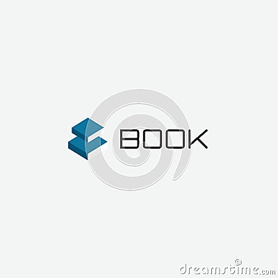 Electronic book app logo. Reading and studying symbol.Education emblem. School, college, university icon. Proofreading Vector Illustration