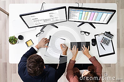 Electronic Business Invoice Check Stock Photo