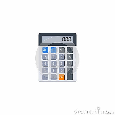 Electronic calculator, Vector, Flat icon Vector Illustration