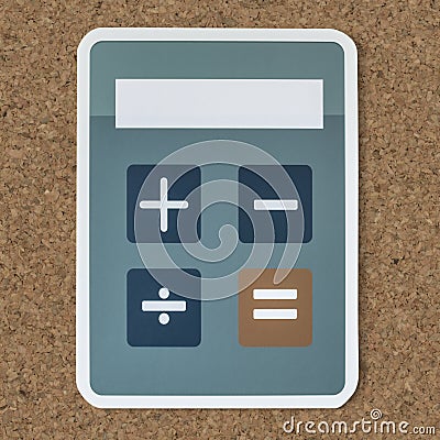 Electronic calculator with mathematical functions icon Stock Photo