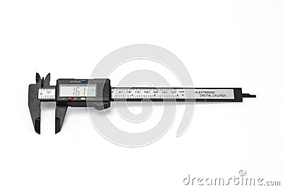 Electronic caliper for measuring with white background Stock Photo