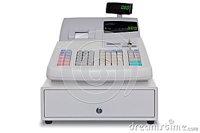 Cash Register isolated with clipping path Stock Photo