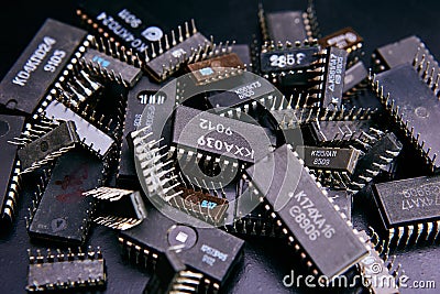 Electronic chip Editorial Stock Photo