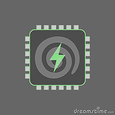 Electronic chip. Microprocessor. Power IC. Computer processor. Vector illustration. Vector Illustration