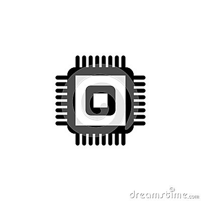 Electronic chip vector icon isolated on white background. computer chip icon. cpu microprocessor chip icon Vector Illustration