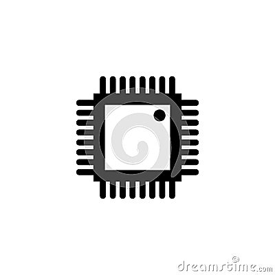 Electronic chip vector icon isolated on white background. computer chip icon. cpu microprocessor chip icon Vector Illustration