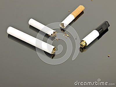 Electronic cigarette and analog cigarette Stock Photo