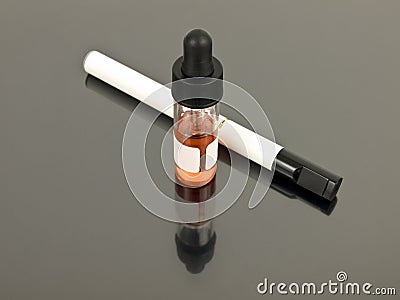 Electronic Cigarette with e-juice Stock Photo