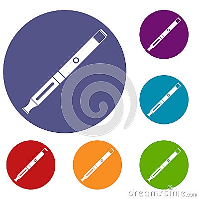 Electronic cigarette icons set Vector Illustration