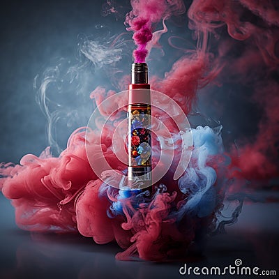 Electronic cigarette vape e-cigarette. Vaporizing liquid nicotine, vapor smoke, replacement alternative to regular Stock Photo