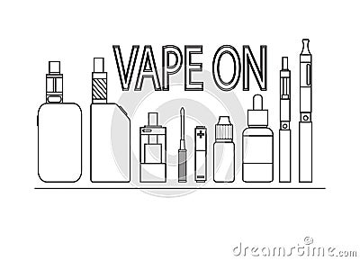 Electronic cigarette. Cartoon Illustration