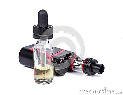Electronic cigarettes collection on white Stock Photo
