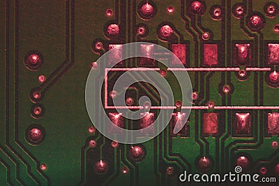 Electronic circuit board abstract background. computer motherboard close up. micro elements of computer. Intelligent technology Stock Photo