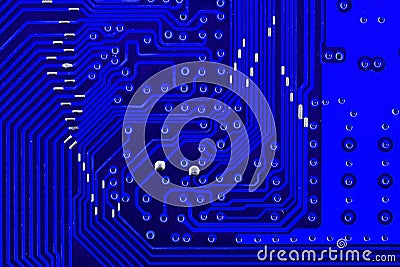 Electronic circuit board as an abstract background pattern. Macro close-up toned Stock Photo