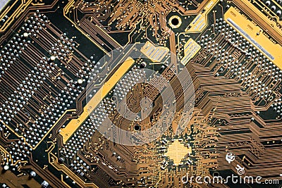 Electronic circuit board, Motherboard digital chip in computer Stock Photo