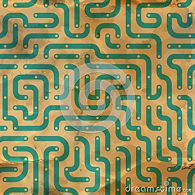 Electronic circuit board. Seamless pattern. Vector Illustration