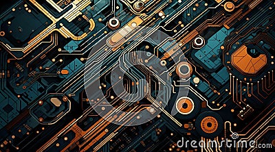 Electronic circuit boards motherboard technology abstract background Stock Photo