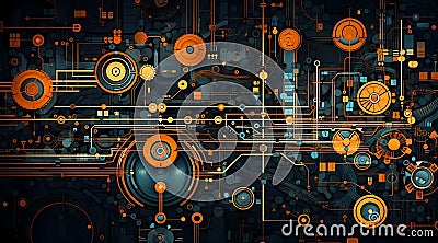 Electronic circuit boards motherboard technology abstract background Stock Photo