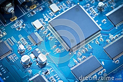 electronic circuit chip on pcb board Stock Photo