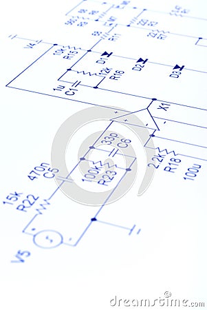 Electronic Circuit Diagram Stock Photo