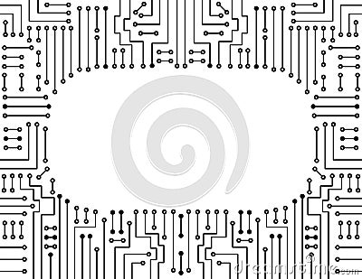 Electronic circuit frame. Technology background Vector Illustration