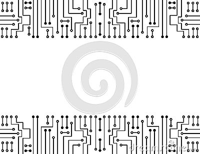 Electronic circuit frame. Technology background Vector Illustration