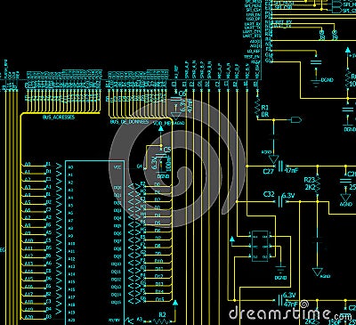 Electronic circuit schematic Stock Photo